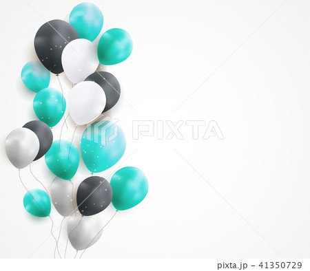 Glossy Happy Birthday Balloons Background Vector Illustration 41350729