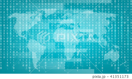 Creative vector illustration of stream of binary code. Computer matrix background art design. Digits 41351173
