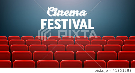 Creative vector illustration of movie cinema screen frame and theater interior. Art design premiere 41351293