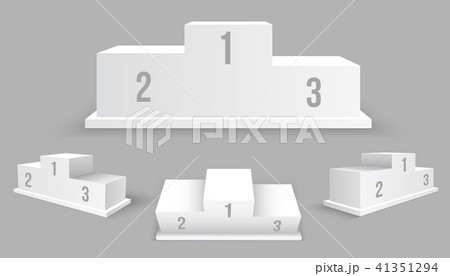 Creative vector illustration of 3d business winners podium in different view isolated on background 41351294