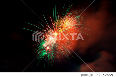 Fireworks light up close-up against dark sky 41352559