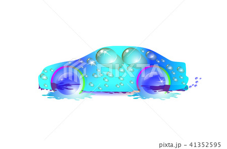 The most top-End blue car in drops of water 41352595