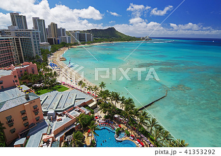 ハワイの風景 ワイキキビーチ の写真素材