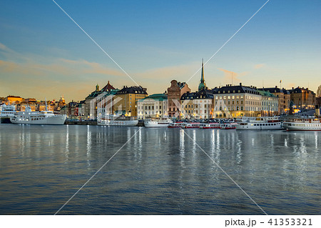 Night in Stockholm skyline in Stockholm, Sweden 41353321