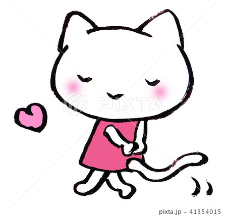 立ち去る白ねこ 立ち去る白ねこ 41354015