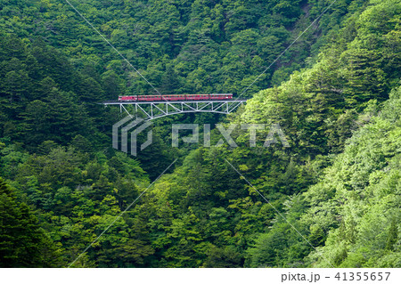 (静岡県)大井川鐵道 関の沢橋梁を渡る列車 (静岡県)大井川鐵道 関の沢橋梁を渡る列車 41355657