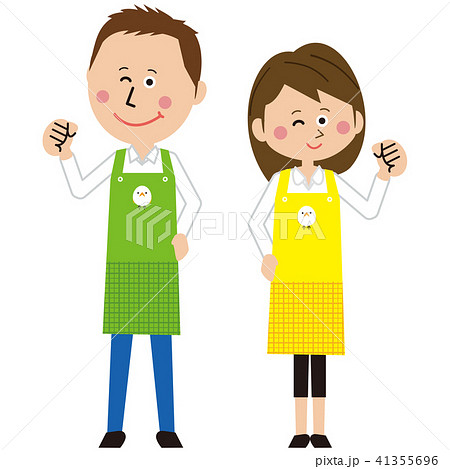 保育士の男女がガッツポーズ 保育士の男女がガッツポーズ 41355696