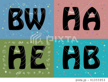 Retro Cards with Abbreviations and Pearl Collars 41355953