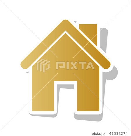 Home silhouette illustration. Vector. Golden gradient icon with  41358274
