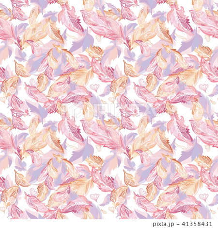 Romantic Vector Feather Pattern 41358431