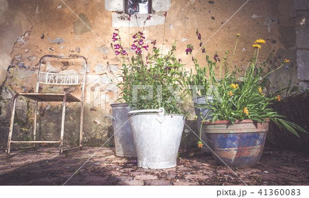 Old fashioned chairs on a terrace 41360083