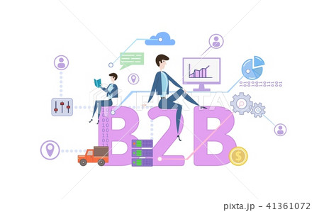 B2B, business-to-business. Concept table with keywords, letters and icons. Colored flat vector B2B, business-to-business. Concept table with keywords, letters and icons. Colored flat vector 41361072