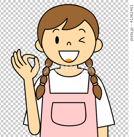 女性　エプロン　保母さん　主婦　料理　カフェ店員　お花屋さん　バリエーション　OKポーズ 41362401