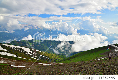 Panorama of Caucasian mountains from Rosa Khutor resort in Russia Panorama of Caucasian mountains from Rosa Khutor resort in Russia 41362445
