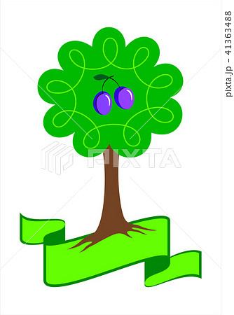 Stylized plum tree logo. Stylized plum tree logo. 41363488
