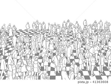 Illustration of crowded public transport station Illustration of crowded public transport station 41363608