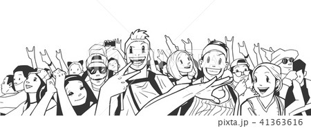 Cartoon illustration of party crowd vector 41363616