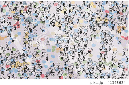 Background illustration of people with umbrellas 41363624