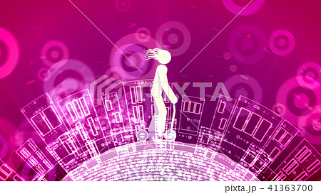 Snappy guy pushes an abstract kick scooter 41363700