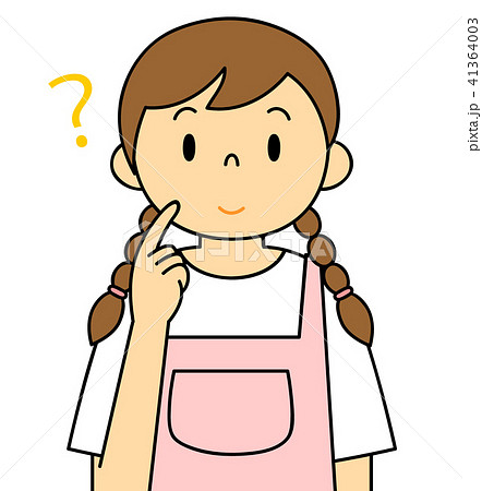 女性　エプロン　保母さん　主婦　料理　カフェ店員　お花屋さん　バリエーション　疑問　考える 41364003