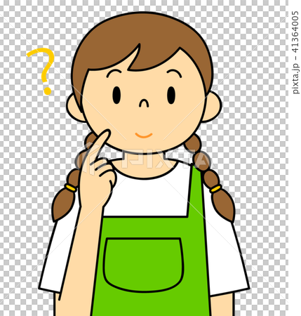 女性　エプロン　保母さん　主婦　料理　カフェ店員　お花屋さん　バリエーション　疑問　考える 41364005