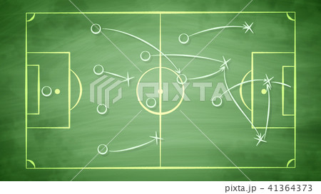 Football field scheme with crosses and passes 41364373