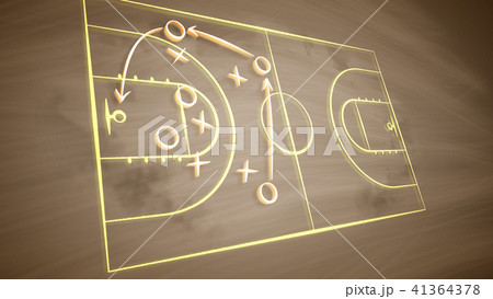 Basketball field tactics with zeroes and crosses 41364378