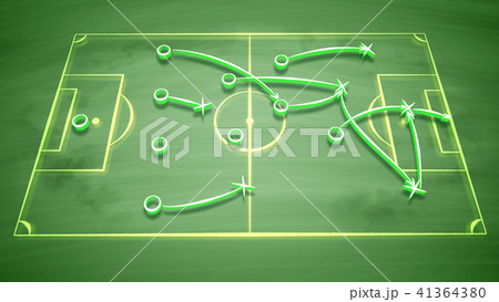 Soccer field tactics with signs and symbols 41364380