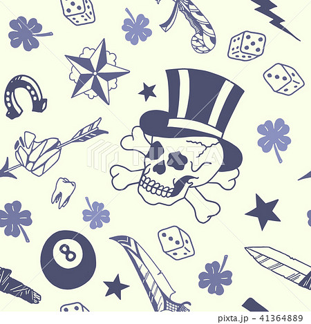 Seamless pattern background old school tattoo  41364889