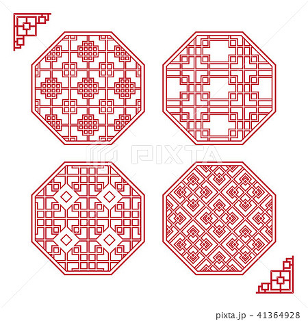 Traditional Asian Window Pattern, vector set Traditional Asian Window Pattern, vector set 41364928