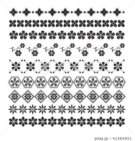 flower pattern brush, vector set flower pattern brush, vector set 41364931