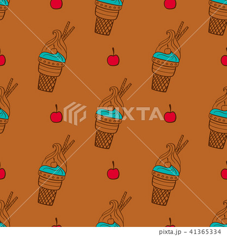 Seamless pattern with ice cream 41365334