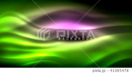Neon glowing wave, magic energy and light motion background 41365478