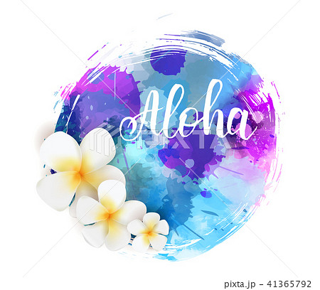 Summer watercolored grunge background with flower 41365792