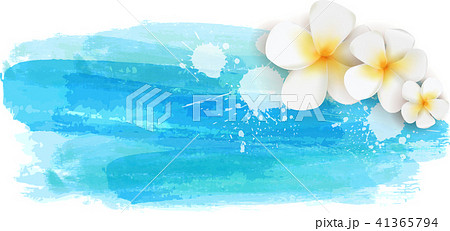 Brushed backgrounds with flowers. Blue colored. 41365794