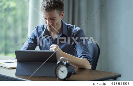 Businessman frustrated on his work, out of control Businessman frustrated on his work, out of control 41365808