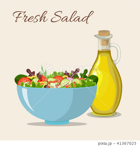 Fresh salad with olive oil Fresh salad with olive oil 41367025