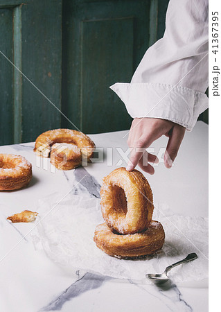 Puff pastry donuts cronuts 41367395