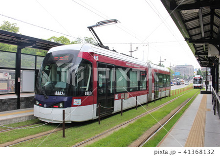 熊本市電の連接車　九州　熊本市 41368132