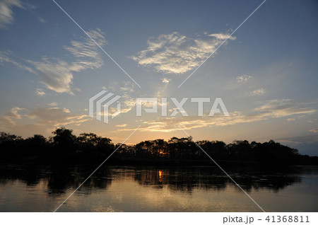 釧路川の夕焼け 41368811