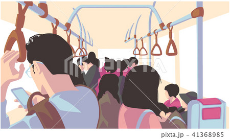 Illustration of people using public transport Illustration of people using public transport 41368985