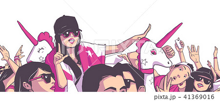 Party festival concert with unicorn mascot 41369016