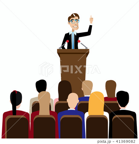 Businessman public speaking 41369082