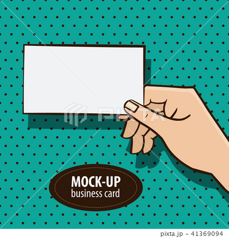 Hand of man with white blank rectangle 41369094