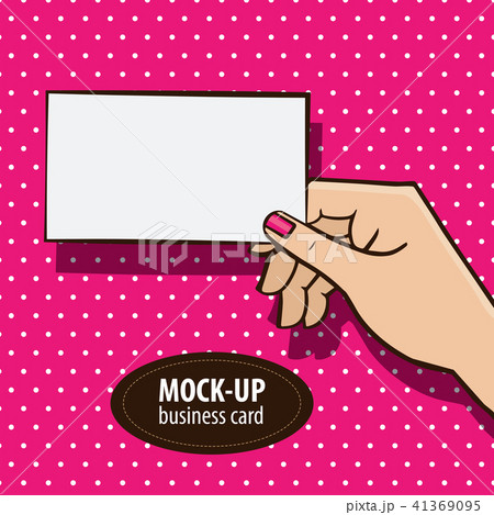 Hand of woman with white blank rectangle 41369095