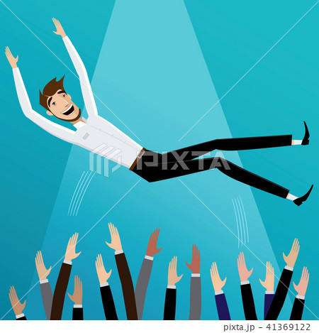Colleagues toss up businessman 41369122