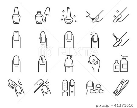 Nail polish salon icon set 41371610