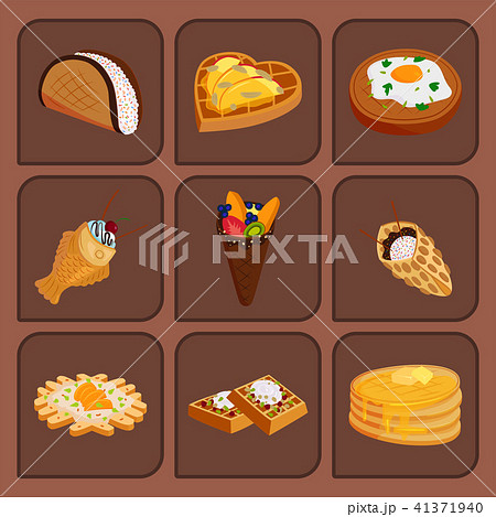 Different wafer cookies waffle cakes pastry cookie biscuit delicious snack cream dessert crispy Different wafer cookies waffle cakes pastry cookie biscuit delicious snack cream dessert crispy 41371940