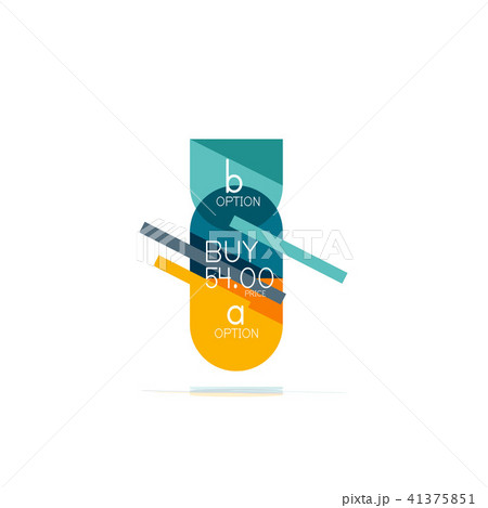 Minimal flat clean abstract option step infographic design element, geometric shapes - round squares 41375851