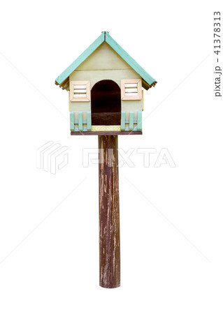 Vintage bird house isolated on white background 41378313